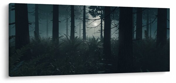 Obraz - Paprade v mesačnom svite (120x50 cm)