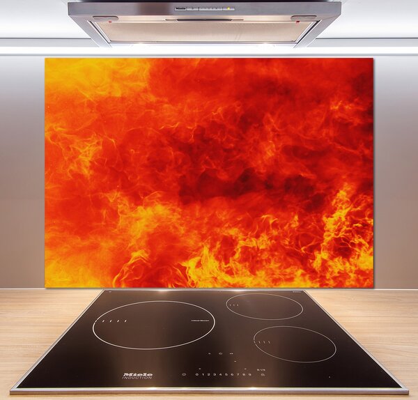 Sklenený panel do kuchynskej linky Plamene