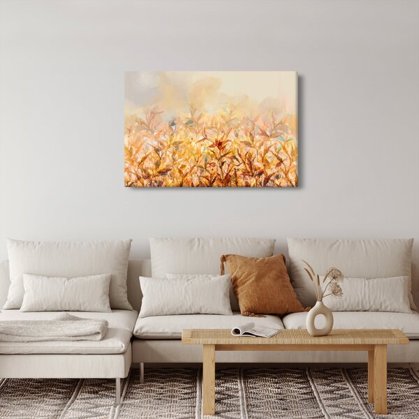 Obraz - Listy vo farbách jesene, olejomaľba (90x60 cm)