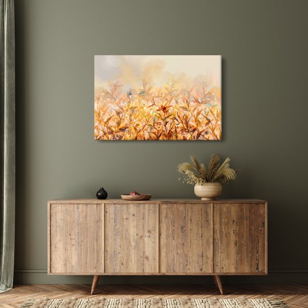 Obraz - Listy vo farbách jesene, olejomaľba (90x60 cm)