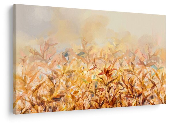 Obraz - Listy vo farbách jesene, olejomaľba (90x60 cm)
