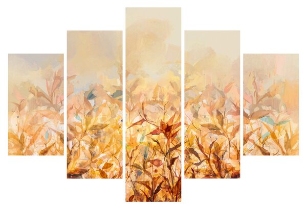 Obraz - Listy vo farbách jesene, olejomaľba (150x105 cm)