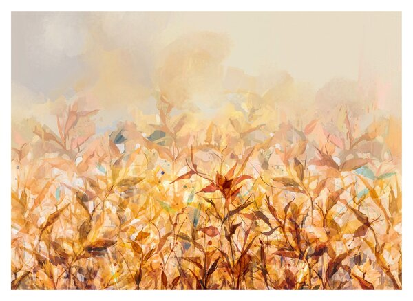 Obraz - Listy vo farbách jesene, olejomaľba (70x50 cm)