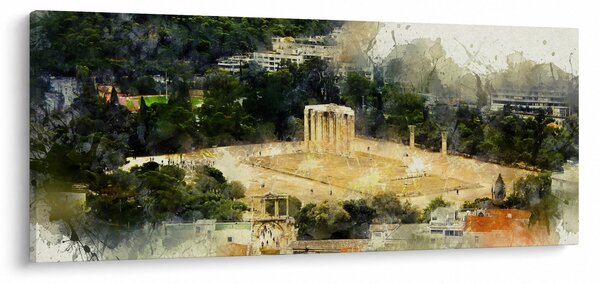 Obraz - Chrám Dia, Atény, Grécko (120x50 cm)