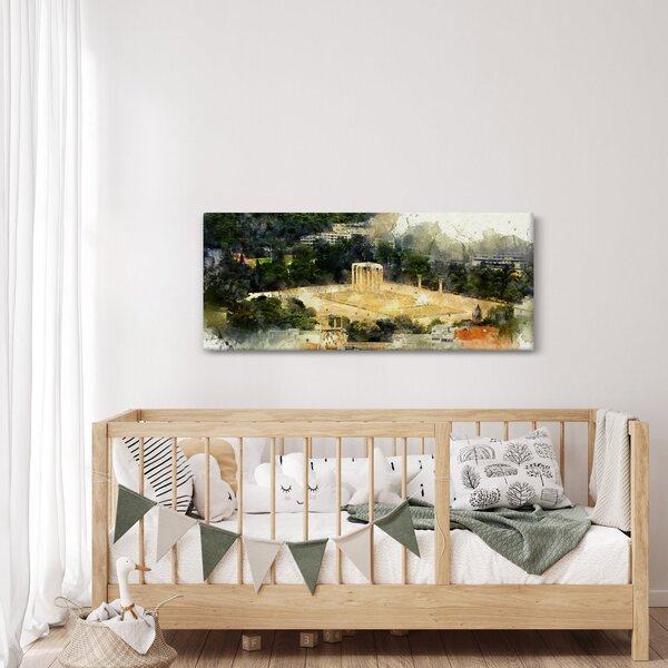 Obraz - Chrám Dia, Atény, Grécko (120x50 cm)