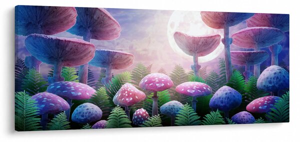 Obraz - Huby pri splne, grafika (120x50 cm)