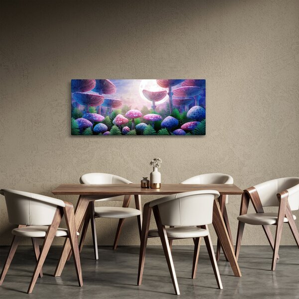 Obraz - Huby pri splne, grafika (120x50 cm)