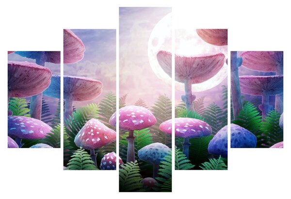 Obraz - Huby pri splne, grafika (150x105 cm)