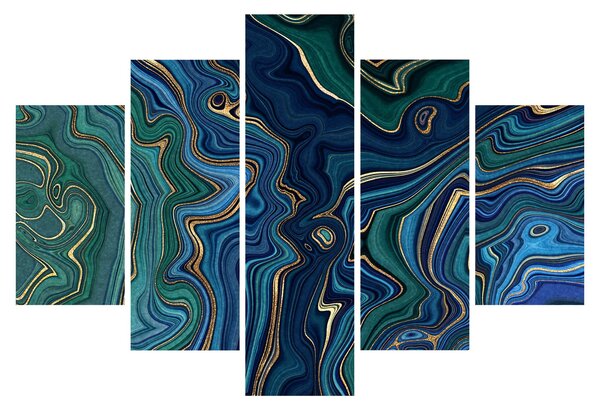 Obraz - Zeleno-modrý mramor (150x105 cm)