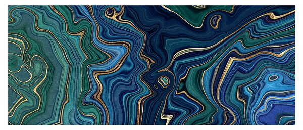 Obraz - Zeleno-modrý mramor (120x50 cm)