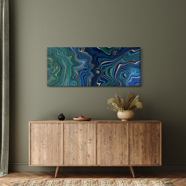 Obraz - Zeleno-modrý mramor (120x50 cm)