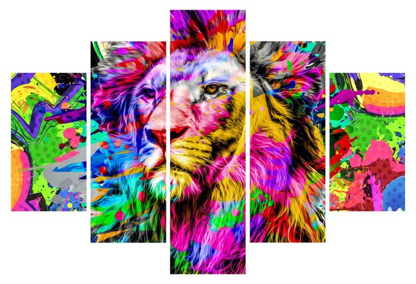 Obraz - 3D obraz leva (150x105 cm)