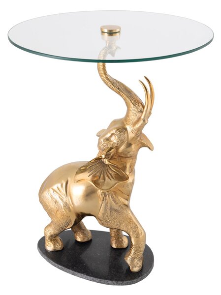 Stolík ELEPHANT 80cm zlatý s mramorovou základňou