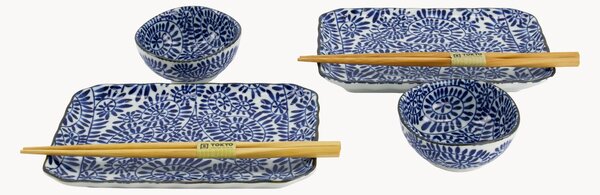 Porcelánová súprava riadu na sushi Aizome, 2 osoby, 6 ks