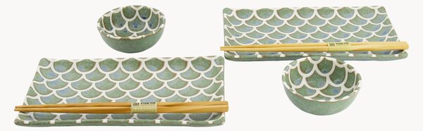 Porcelánová súprava riadu na sushi Mermaid, 2 osoby, 6 ks