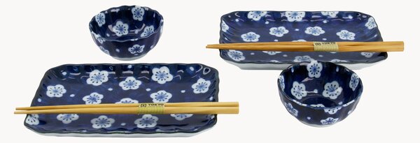 Porcelánová súprava riadu na sushi Ume, 2 osoby, 6 ks