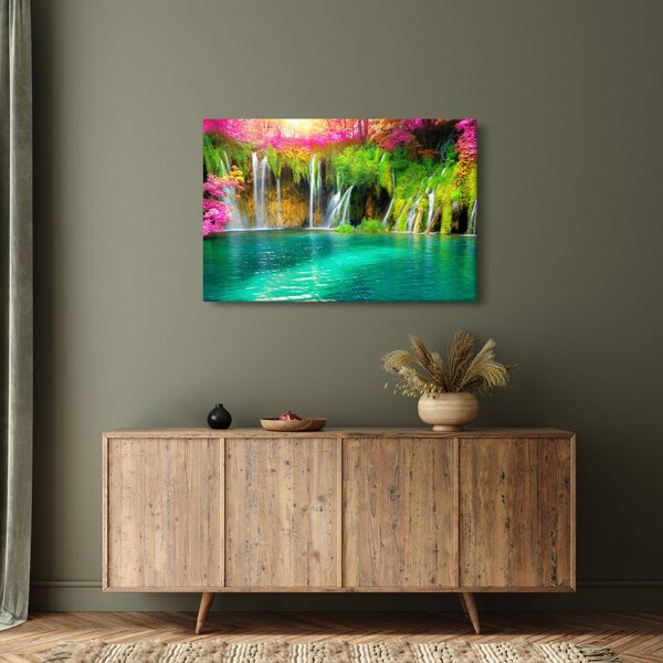 Obraz - Vodopád, Plitvické jazerá, Chorvátsko (90x60 cm)