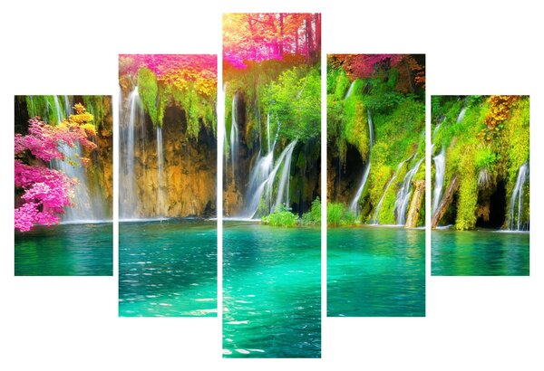 Obraz - Vodopád, Plitvické jazerá, Chorvátsko (150x105 cm)