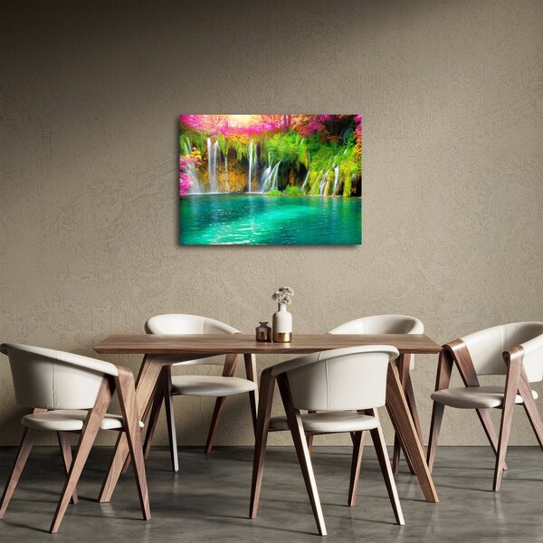 Obraz - Vodopád, Plitvické jazerá, Chorvátsko (70x50 cm)