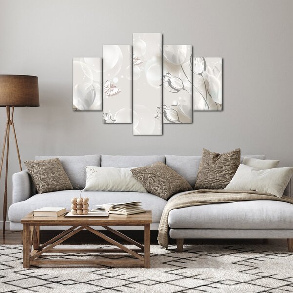 Obraz - Tulipány medzi bublinami (150x105 cm)