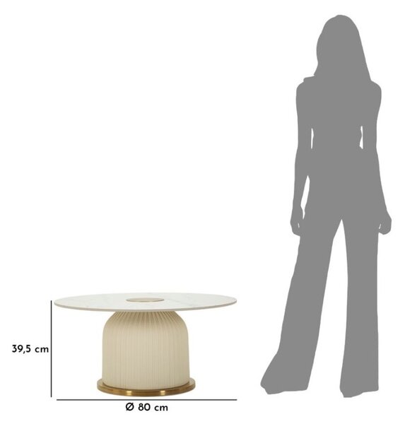 Dizajnový konferenčný stolík Venturo 80 cm krémový