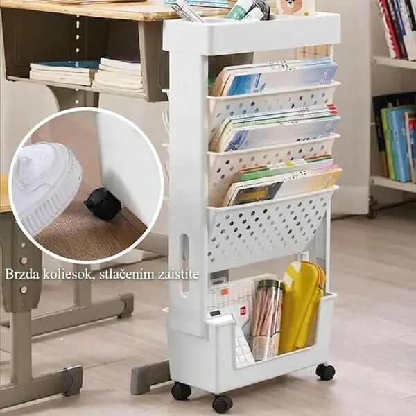 Bookcart™ 5-úrovňová Pojazdná Knižnica