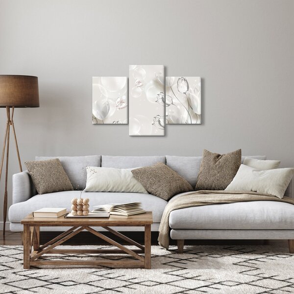 Obraz - Tulipány medzi bublinami (90x60 cm)