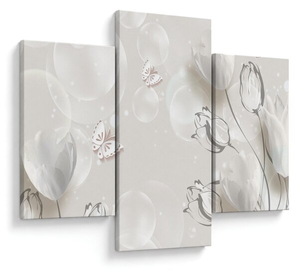Obraz - Tulipány medzi bublinami (90x60 cm)