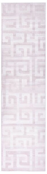 Izbový koberec béžový 80 x 300 cm geometrický vzor protišmyková spodná strana vhodný na podlahové kúrenie behúň na chodbu
