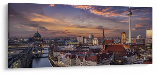 Obraz - Západ slnka nad Berlínom (120x50 cm)