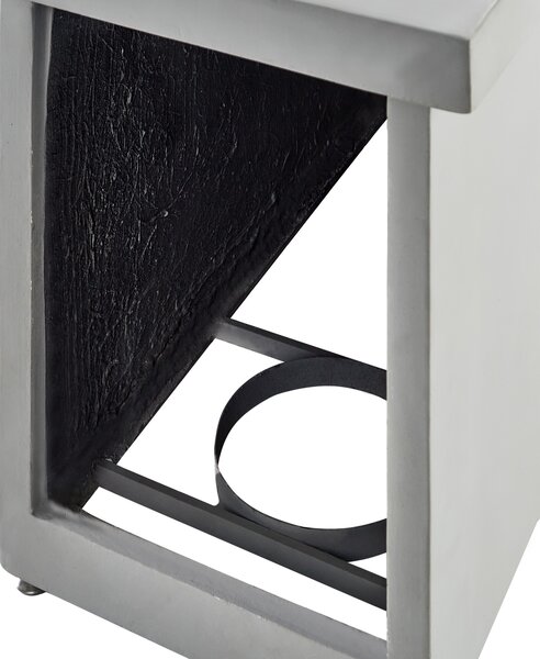 Vonkajšie záhradné ohnisko svetlosivé 108 x 51 x 62 cm obdĺžnikové sklovláknobetón terasa balkón