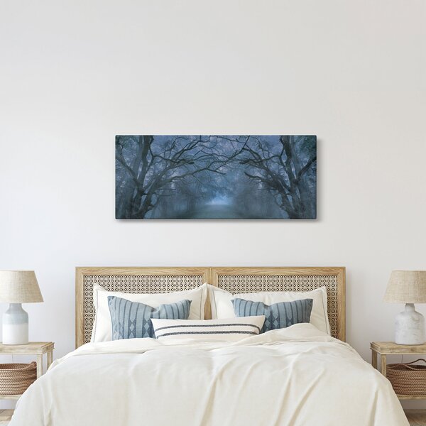 Obraz lesa v hmle (120x50 cm)