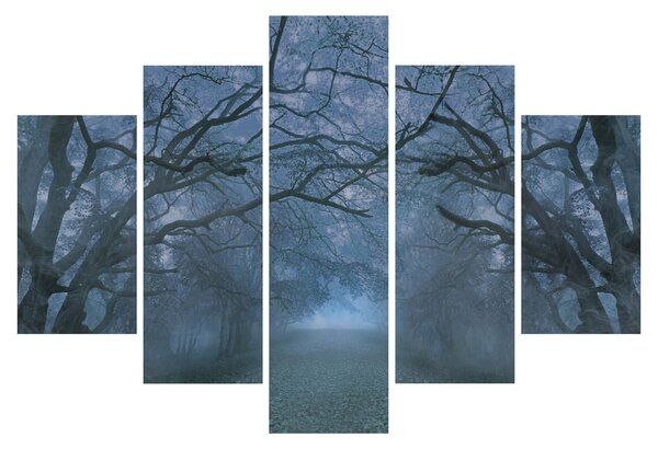 Obraz lesa v hmle (150x105 cm)
