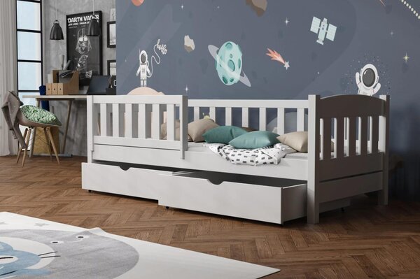 MAXMAX Detská posteľ z masívu borovice BEN so šuplíkmi - 180x80 cm