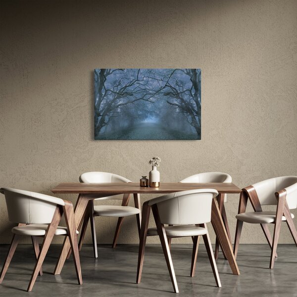 Obraz lesa v hmle (90x60 cm)