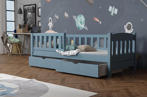 MAXMAX Detská posteľ z masívu borovice BEN so šuplíkmi - 200x90 cm