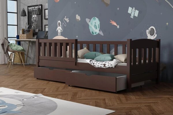 MAXMAX Detská posteľ z masívu borovice BEN so šuplíkmi - 200x90 cm
