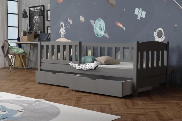 MAXMAX Detská posteľ z masívu borovice BEN so šuplíkmi - 200x90 cm