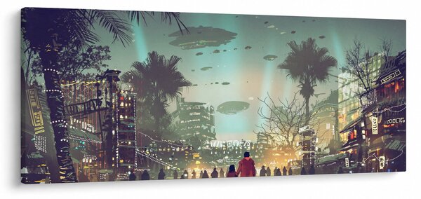 Obraz - mesto v budúcnosti (120x50 cm)