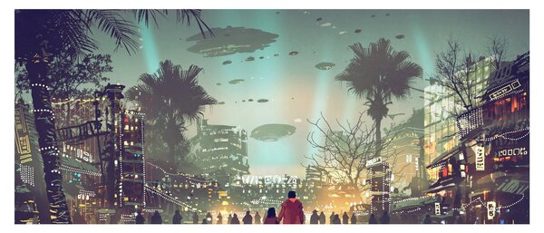 Obraz - mesto v budúcnosti (120x50 cm)