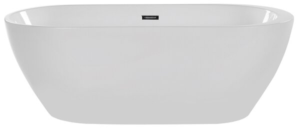 Voľne stojaca vaňa biela akrylát 160 x 75 cm oválny tvar elegantný moderný štýl kúpeľňa