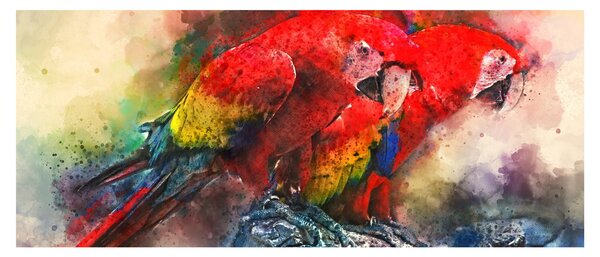 Obraz červených papagájov ara (120x50 cm)