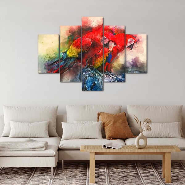Obraz červených papagájov ara (150x105 cm)