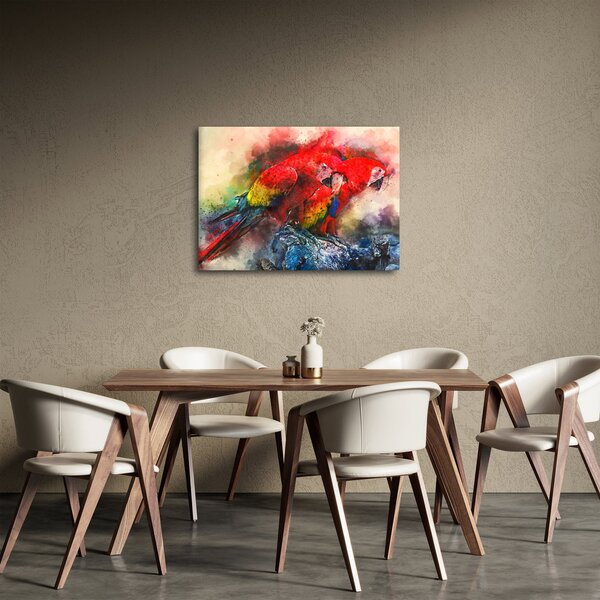 Obraz červených papagájov ara (70x50 cm)