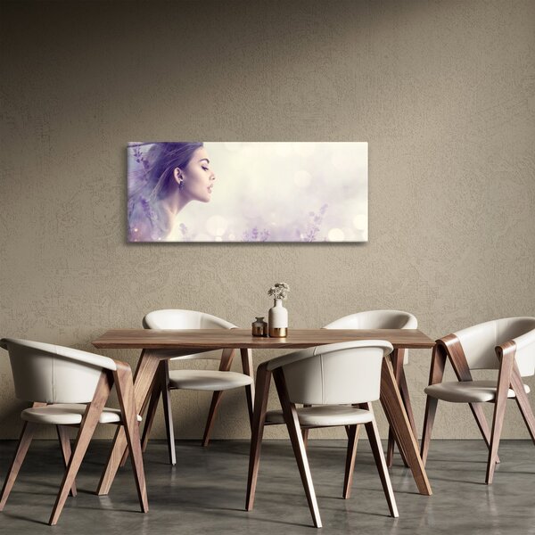 Obraz ženy s levanduľami (120x50 cm)