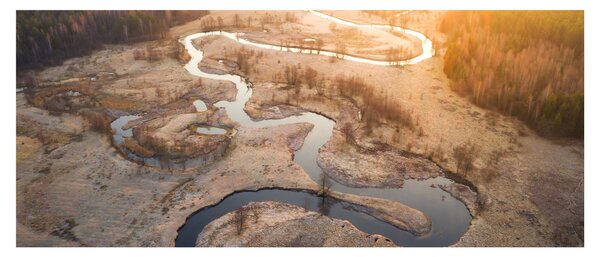 Obraz - Úsvit nad meandrami (120x50 cm)