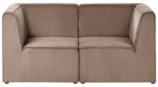Modulárna 2-miestna pohovka piesková béžová menčestrová moderný dizajn minimalistický štýl