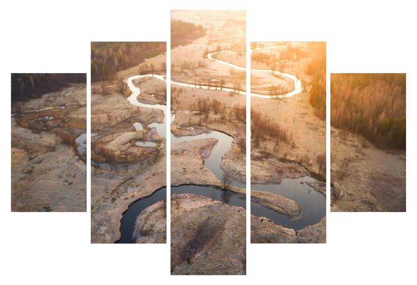 Obraz - Úsvit nad meandrami (150x105 cm)
