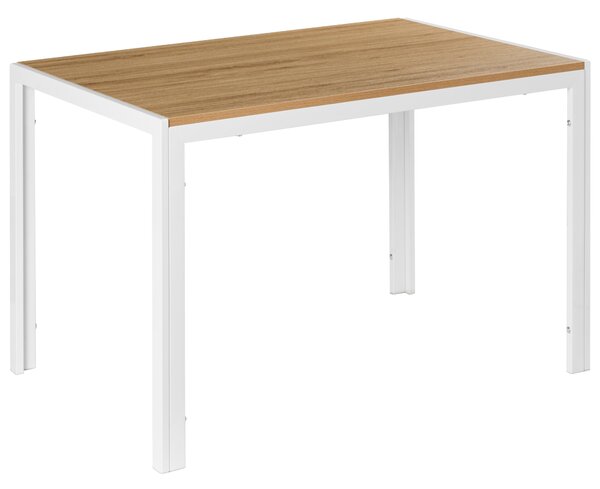 Jedálenský stôl svetlohnedá biela MDF kovový rám 120 x 70 cm obdĺžnikový tvar klasický moderný štýl kuchyňa jedáleň