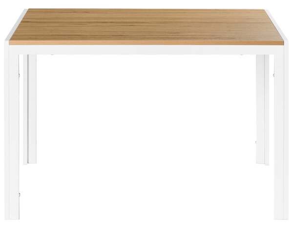 Jedálenský stôl svetlohnedá biela MDF kovový rám 120 x 70 cm obdĺžnikový tvar klasický moderný štýl kuchyňa jedáleň